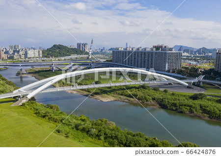 Aerial sunny view of the Sunshine Bridge with Aerial sunny view of the Sunshine Bridge with 66424876