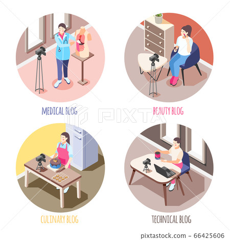 Bloggers 4x1 Icons Set Bloggers 4x1 Icons Set 66425606