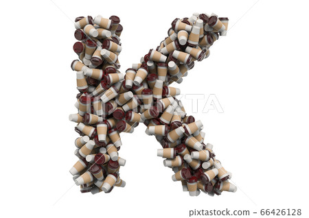 Letter K from disposable cups of coffee or tea 66426128