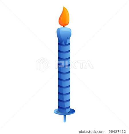 Burning birthday candle icon, cartoon style Burning birthday candle icon, cartoon style 66427412