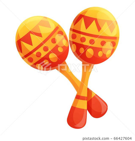Two maracas icon, cartoon style Two maracas icon, cartoon style 66427604