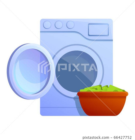Washing machine and money icon, cartoon style Washing machine and money icon, cartoon style 66427752