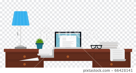 Wooden retro table writer vector illustration in flat design. Wooden retro table writer vector illustration in flat design. 66428141