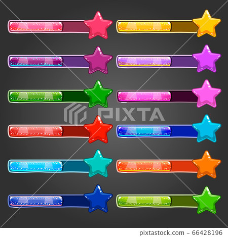 Big set game resource bar with cartoon stars Big set game resource bar with cartoon stars 66428196