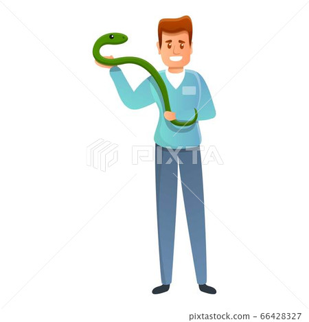 Snake at veterinarian icon, cartoon style 66428327