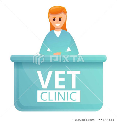 Vet clinic reception icon, cartoon style 66428333