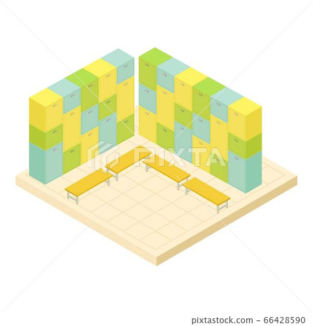 Locker room icon, isometric style 66428590