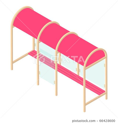 Bus stop icon, isometric style 66428600