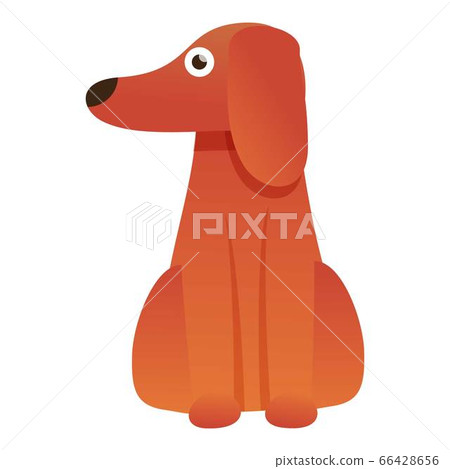 Standing dachshund icon, cartoon style Standing dachshund icon, cartoon style 66428656