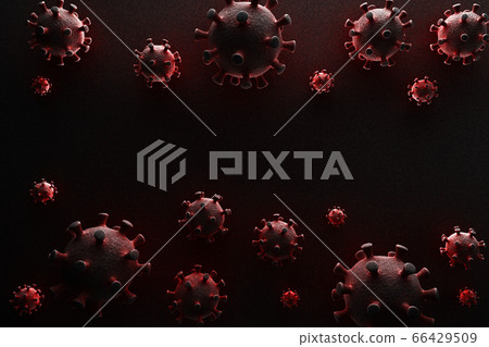Coronavirus 2019-ncov on dark background. Coronavirus 2019-ncov on dark background. 66429509