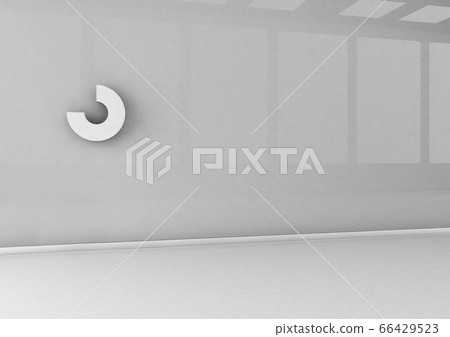 Abstract logo mockup on office wall. 66429523