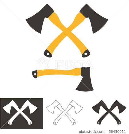 Two crossed axes isolated on white. Two crossed axes isolated on white. 66430021