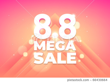 8.8 Mega shopping day sale poster or flyer design. Global shopping world day Sale. 66430664