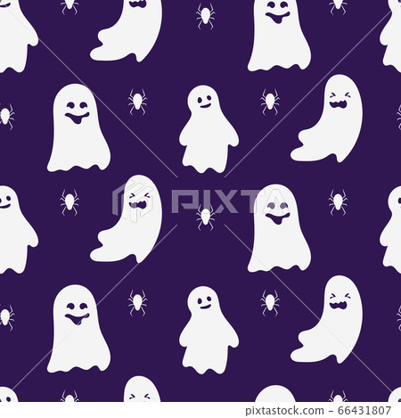 Ghost Halloween seamless pattern fabric vector 66431807