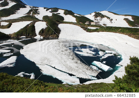 Snow melting Mikuriga pond 66432885