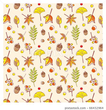秋天的材料秋天的樹葉圖案 66432964
