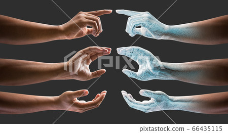 Human hand transform to the ice 66435115