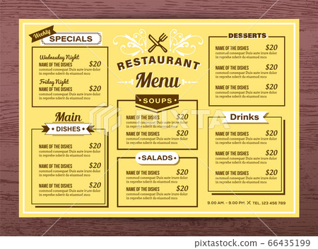 Yellow Restaurant menu template 66435199
