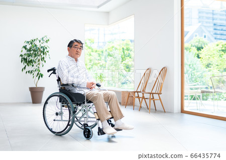 Senior man in wheelchair 66435774