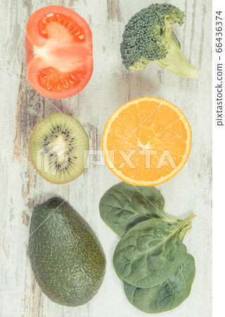 Fruits and vegetables containing vitamins Fruits and vegetables containing vitamins 66436374