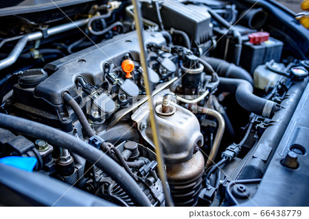 Image of engine room work car repair 66438779