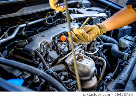 Image of engine room work car repair 66438780