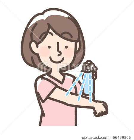 Woman applying insect repellent Woman applying insect repellent 66439806