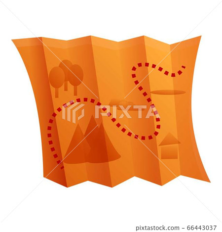 Camping map icon, cartoon style Camping map icon, cartoon style 66443037
