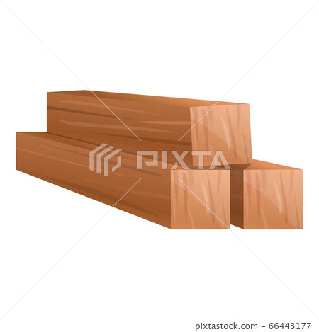 Wood bars icon, cartoon style 66443177