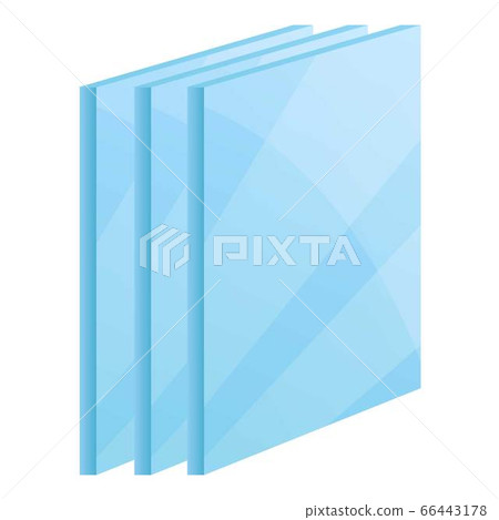 Construction window glass icon, cartoon style 66443178