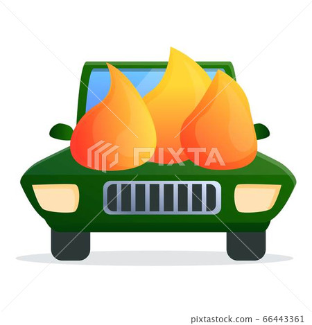 cartoon car flames