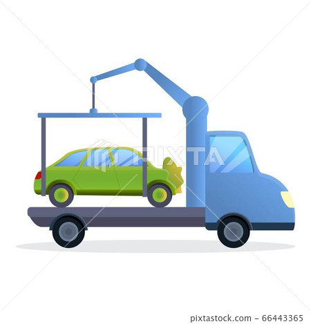 Car on tow truck icon, cartoon style - Stock Illustration [66443365] - PIXTA