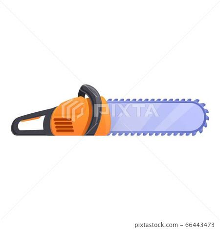 Gasoline chainsaw icon, cartoon style 66443473