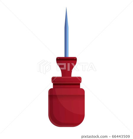 Wood awl handle icon, cartoon style Wood awl handle icon, cartoon style 66443509