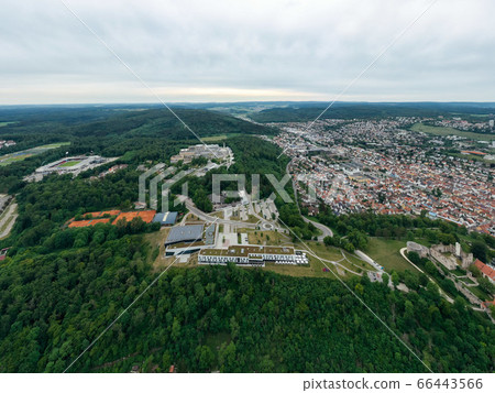 aerrial drone photo of German town Heidenheim an der Brenz 66443566