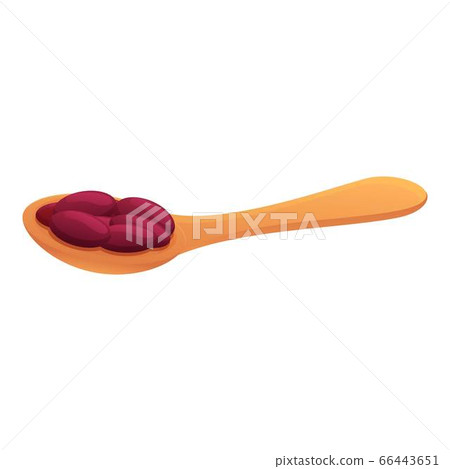 Spoon of beans icon, cartoon style 66443651