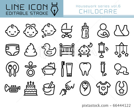 Line icon家務勞動系列第6卷育兒 66444122