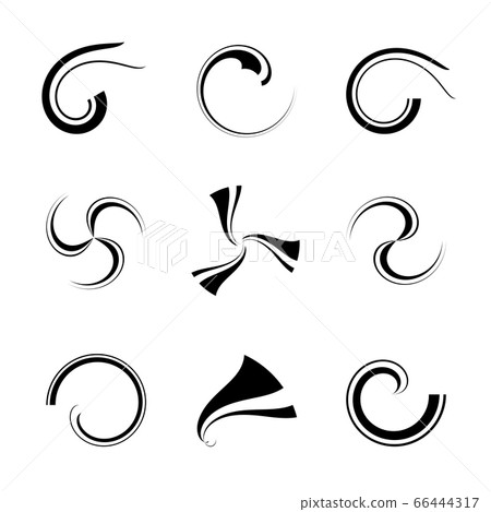 Design elements set. Abstract swirl icons. Design elements set. Abstract swirl icons. 66444317