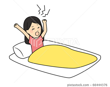 Woman who got up in the morning 66444376