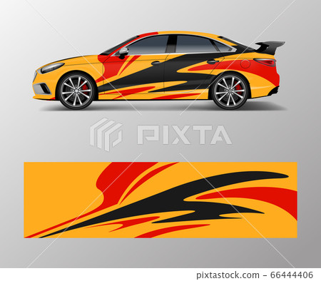abstract stripe for racing car wrap, sticker, and 66444406