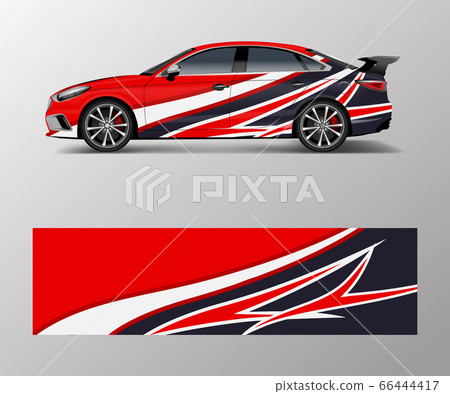 Abstract Sport racing car wrap decal and sticker 66444417