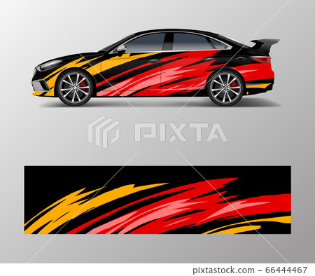 wrap design for custom sport car. Sport racing car 66444467