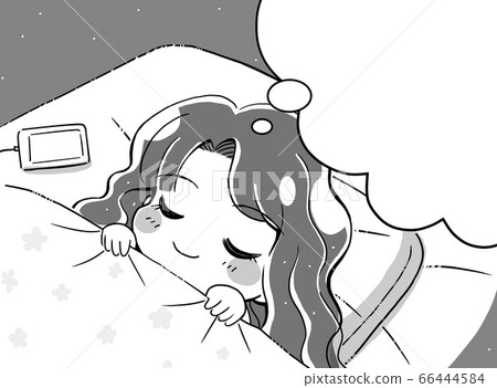 Illustration of a person thinking while sleeping 66444584