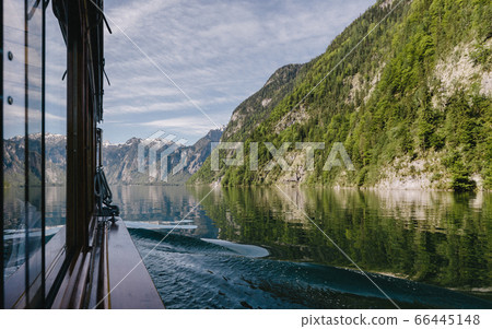 Traditional passenger boat on Koenigssee lake in Bavaria, Germany 66445148