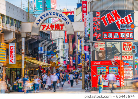 Japan's Tokyo cityscape overlooking Amaya Yokocho Japan's Tokyo cityscape overlooking Amaya Yokocho 66445674