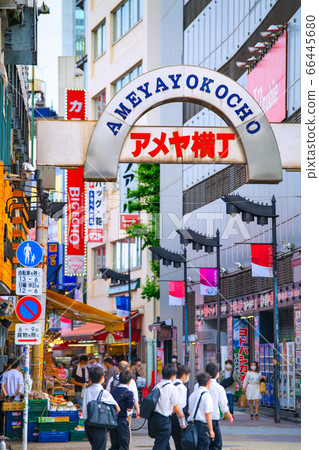 Japan's Tokyo cityscape overlooking Amaya Yokocho 66445680
