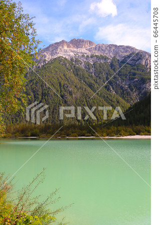 Lago di Landro Durrensee in the Dolomites in Lago di Landro Durrensee in the Dolomites in 66445708