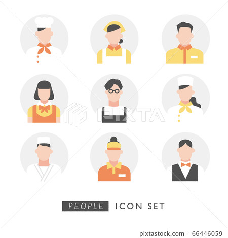 People working in the food and beverage industry icon material set 66446059