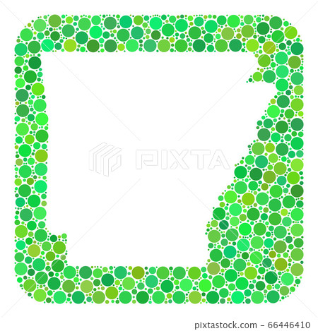 Map of Arkansas State - Dotted Mosaic with Stencil 66446410