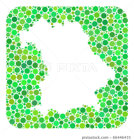 Map of Bavaria State - Dotted Collage with Subtracted Space 66446435